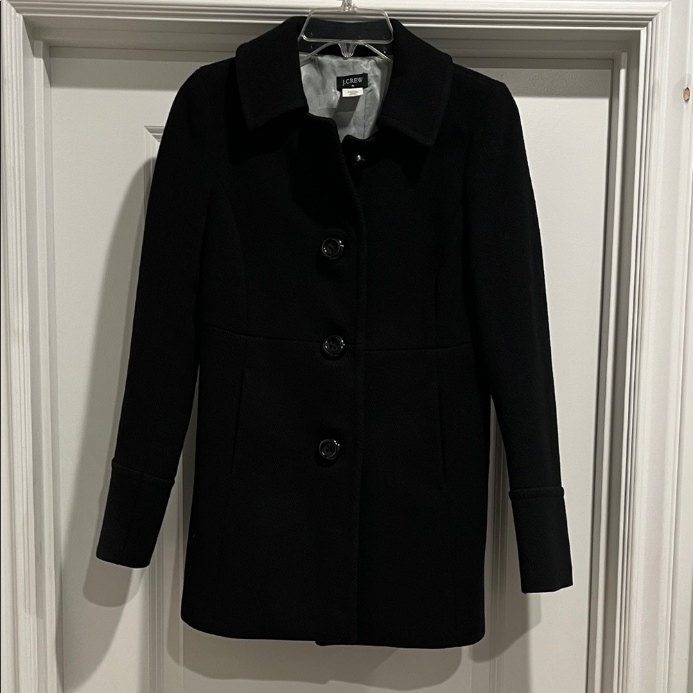 J. Crew Classic Black Pea Coat